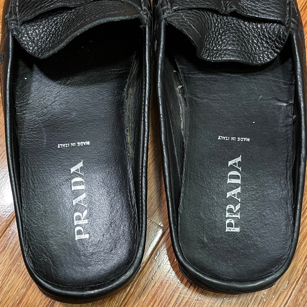 Prada Women’s Textured Black Slip-On Loafer - Picture 6 of 9